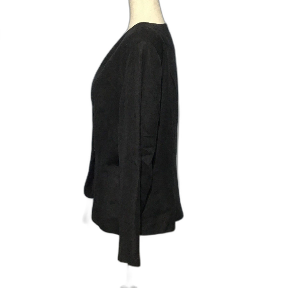 Talbots Classic Black One-Button Blazer Size 12 - image 2